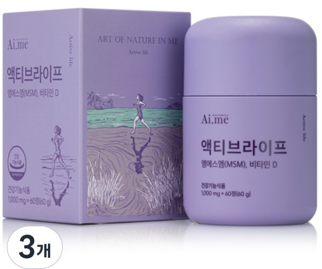 에이아이미 코오롱제약 액티브라이프 MSM 60g, 60정, 3개