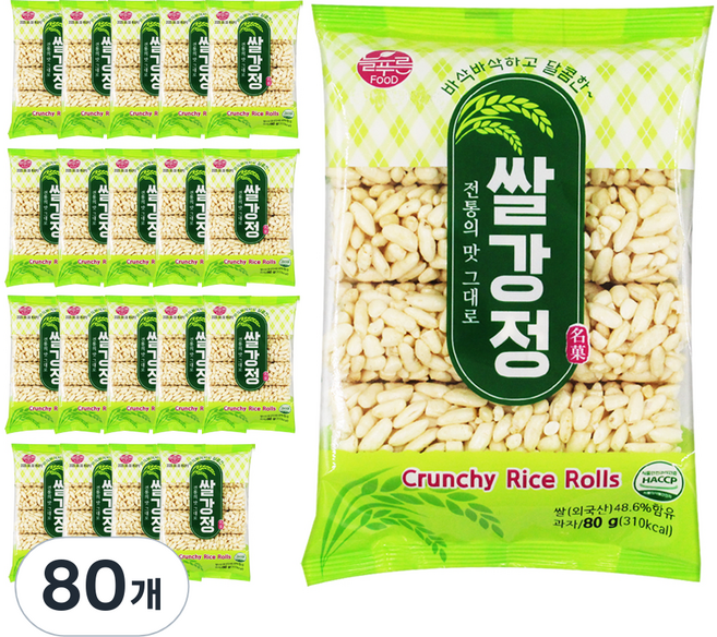늘푸른식품 쌀강정, 80g, 80개