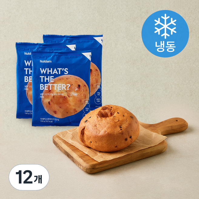 널담 고단백 배꼽 베이글 야채 (냉동), 130g, 12개