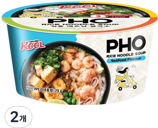 쿵딘포 해산물맛 쌀국수, 73g, 2개