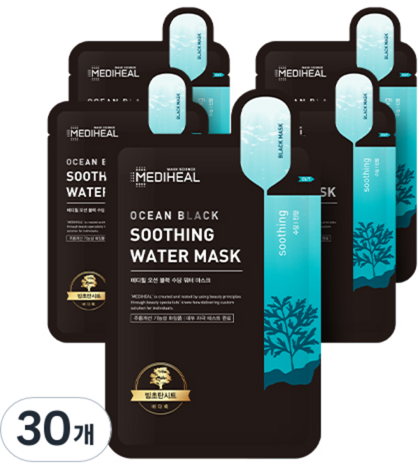 메디힐 오션 블랙 수딩 워터 마스크, 1개입, 30개
