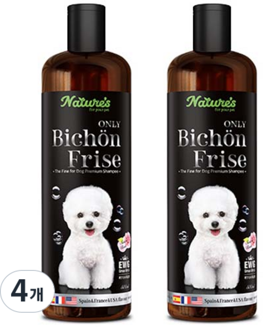 네이쳐스 비숑 강아지 보습샴푸, 500ml, 1개입, 4개