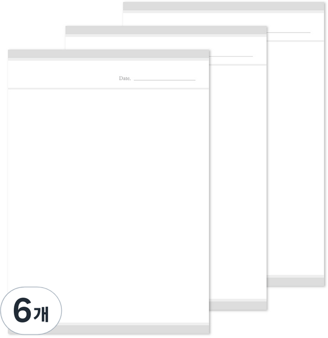 캠퍼스 무지 노트패드 A4, Gray, 100매, 6개