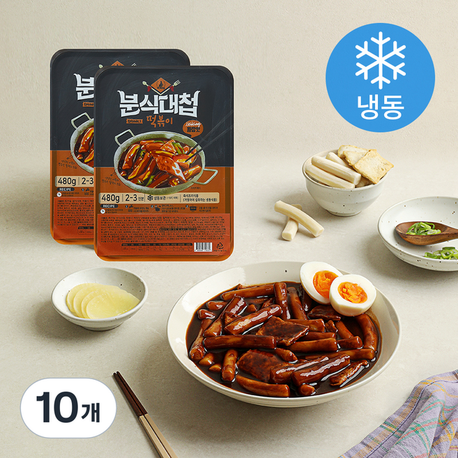 토끼밀 분식대첩 떡볶이 짜장맛 (냉동), 480g, 10개
