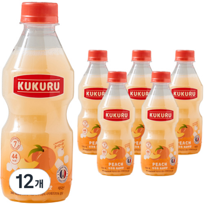 KUKKURUU 水蜜桃口味, 280ml, 12個