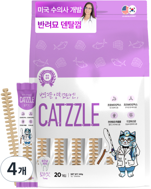 닥터페트라 캣즐 껌, 참치맛, 140g, 4개