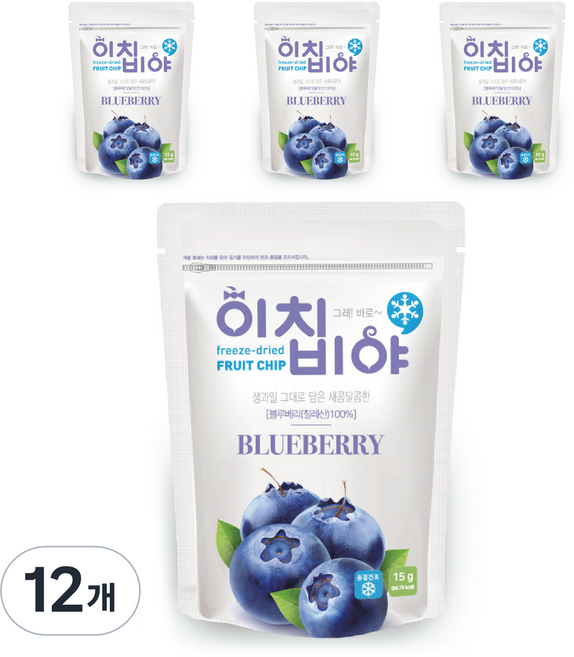 이치비야 프리미엄 동결건조 블루베리 과일칩, 15g, 12개