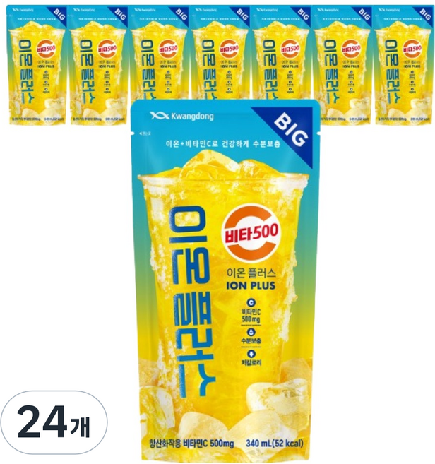 비타500 이온플러스 음료, 24개, 340ml