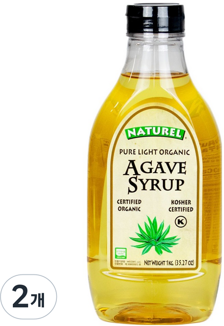 나뚜렐 유기농 아가베 시럽, 1kg, 2개