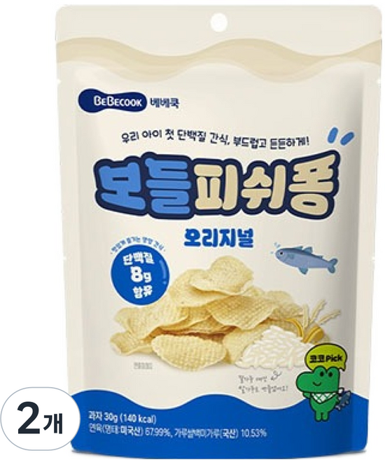 베베쿡 보들피쉬퐁 쿠키, 오리지널, 30g, 2개