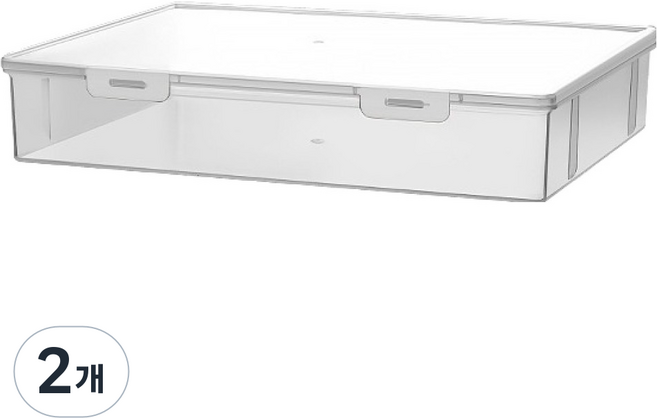 플로리 테스크 정리 수납함 중형, 투명, 2개