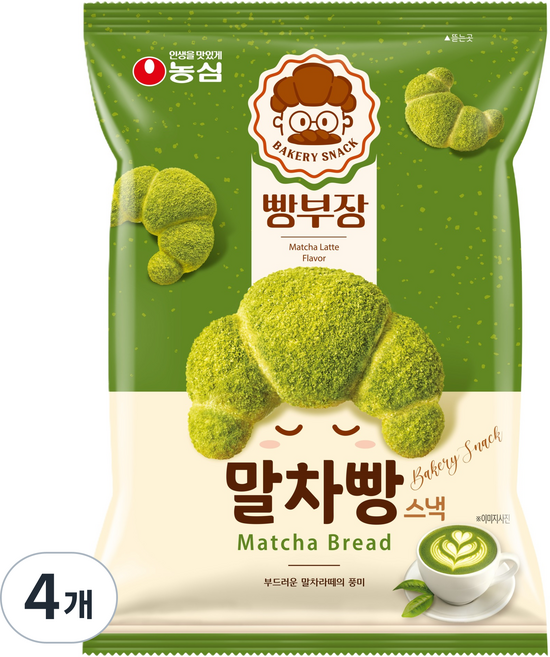 빵부장 말차빵, 4개, 55g