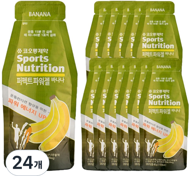 코오롱제약 스포츠뉴트리션 퍼펙트파워젤 바나나, 40g, 24개