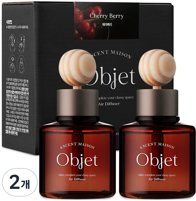 에이센트 오브제 차량용 디퓨저 100ml 2p, 체리베리, 2개