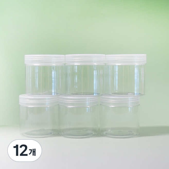 심플 크림 용기 200g, 12개, 투명