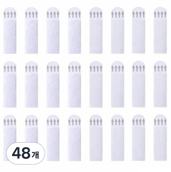 미누네 흔적없는 무타공 벨크로 매직 스트랩 액자걸이 중형, 화이트, 48개