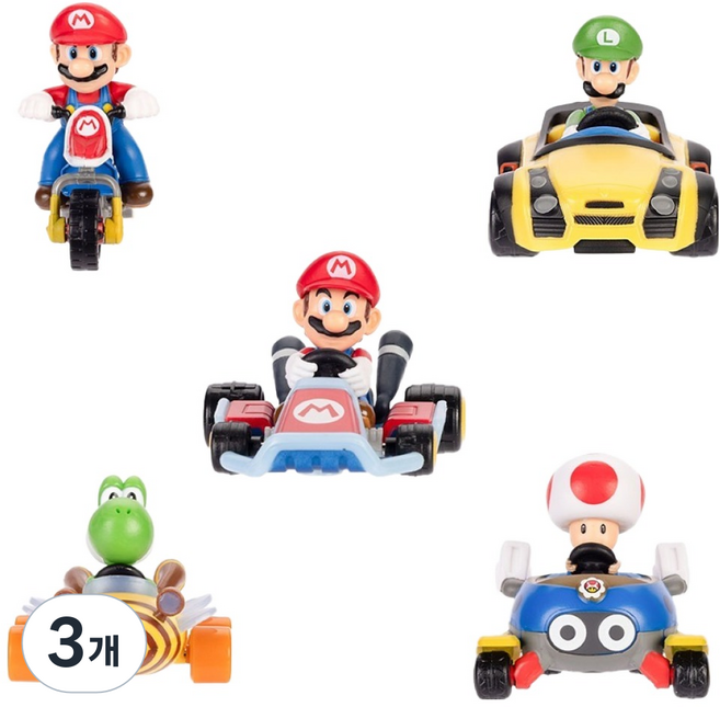 잭스퍼시픽 SUPERMARIO 닌텐도 카트레이서 피규어 랜덤발송 WAVE 6 430504, 3개