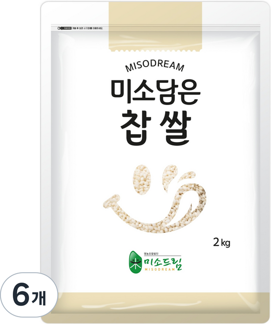 미소드림 미소담은 국내산 찹쌀, 2kg, 6개