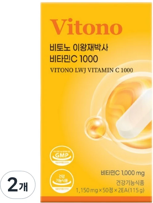 비토노 이왕재박사 비타민C 1000mg 캡슐 115g, 100정, 2개 - 쿠팡