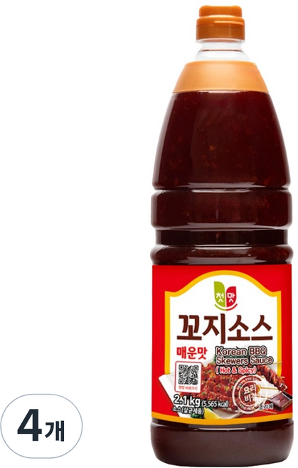 첫맛 꼬지소스 매운맛, 2.1kg, 4개