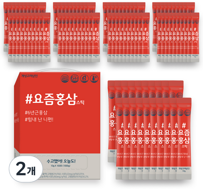 개성고려삼인 요즘홍삼스틱 100p, 2박스, 1kg