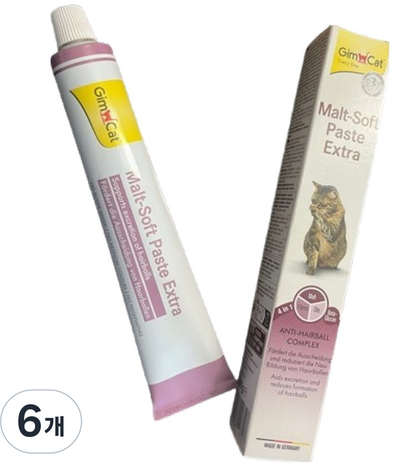 짐캣 고양이 페이스트 엑스트라 영양제, 50g, 헤어볼, 6개