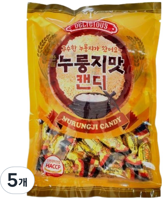 물샘 한일 누룽지맛 캔디, 5개, 300g