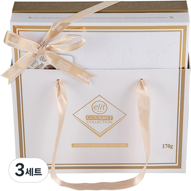 elit 伊莉特 Gourmet 綜合精選巧克力組 白巧克力, 4種巧克力, 3套, 170g