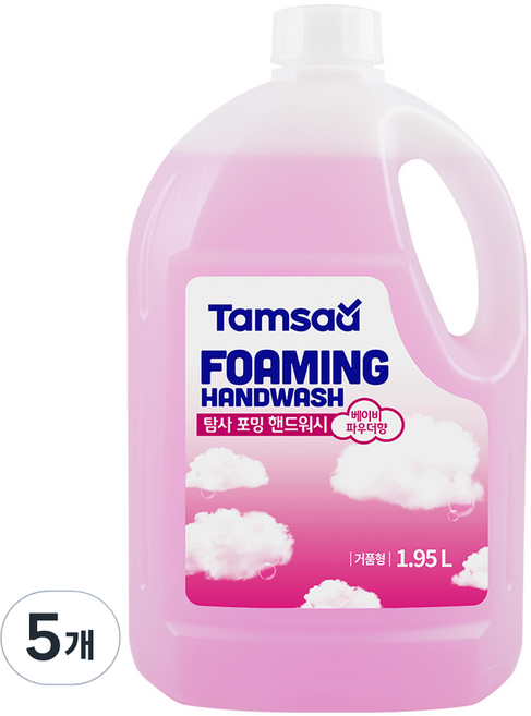 탐사 포밍 핸드워시 베이비파우더향, 1.95L, 5개