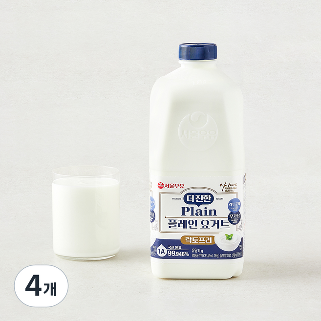서울우유 더진한 플레인 요거트 락토프리, 4개, 1개입, 1.8L