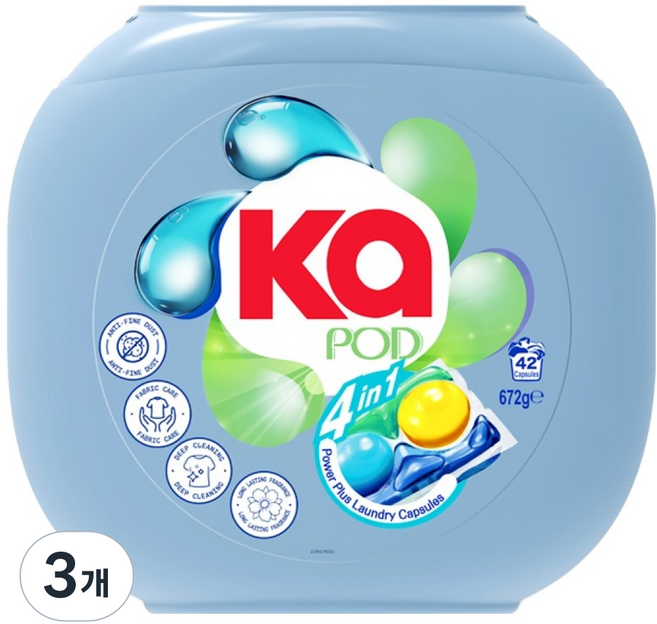 Ka POD 雙核 4in1 Power Plus 膠囊洗衣精, 3個, 42入