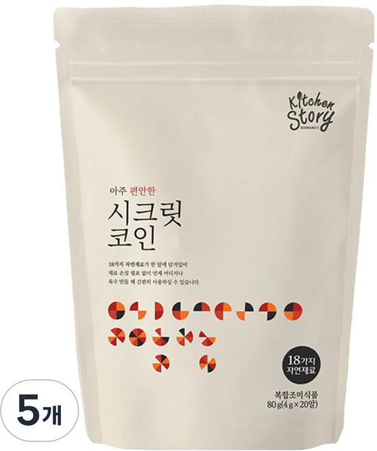 키친스토리 빅마마 이혜정의 시크릿코인 아주 편안한맛, 80g, 5개
