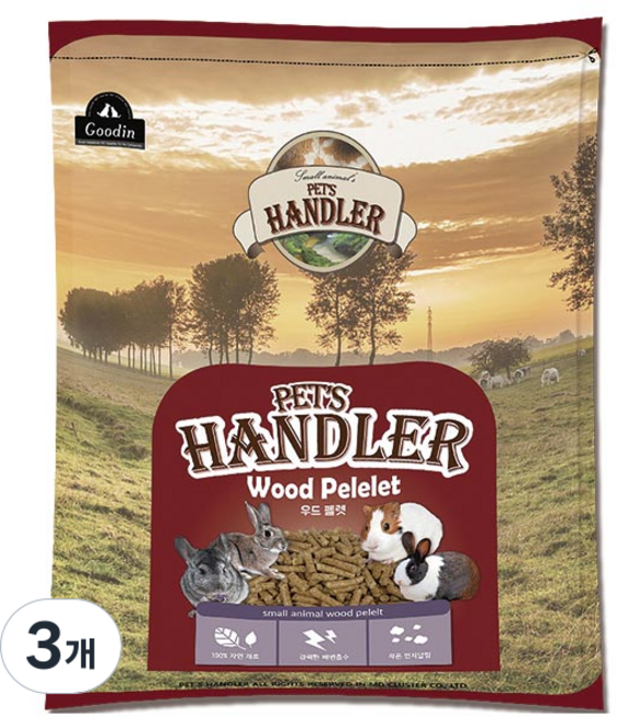 Goodin Pets Handler 紅松木屑墊料, 3個, 3.5kg