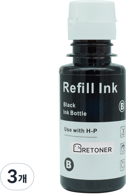 탑젯 INK-K610 삼성 호환잉크, 검정, 3개