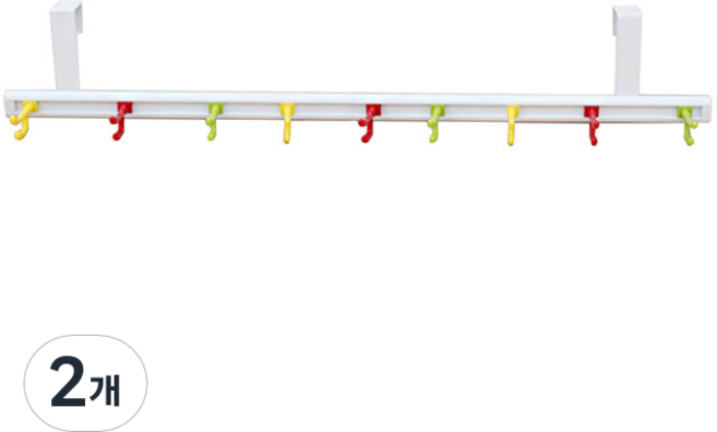 레인보우 2단 문걸이용 옷걸이 대형, 레인 보우, 2개