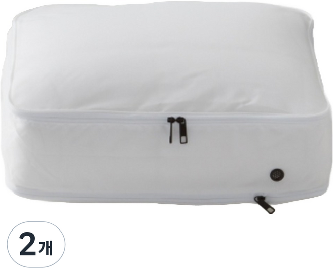 한샘 이불 압축지퍼 파우치 와이드 1단, 퓨어화이트, 2개