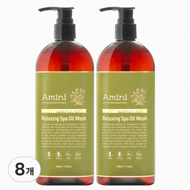 아미니 릴렉싱 스파오일워시 허브향, 400ml, 8개