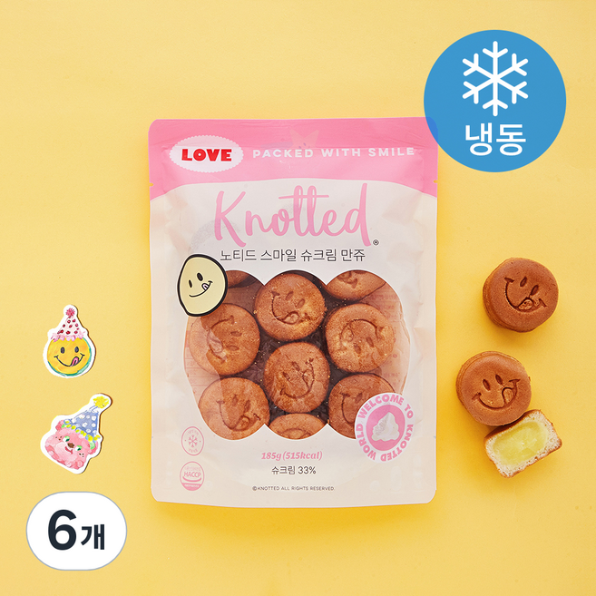 노티드 스마일 슈크림만쥬 (냉동), 185g, 1개입, 6개