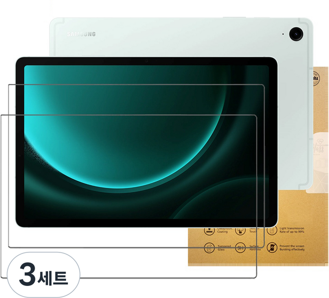 아네스 태블릿PC 9H 고경도 풀커버 강화유리 액정보호필름 2p 세트, 투명, 3세트