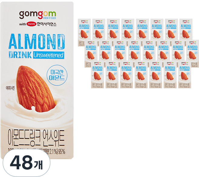 곰곰 아몬드드링크 언스위트, 48개, 190ml