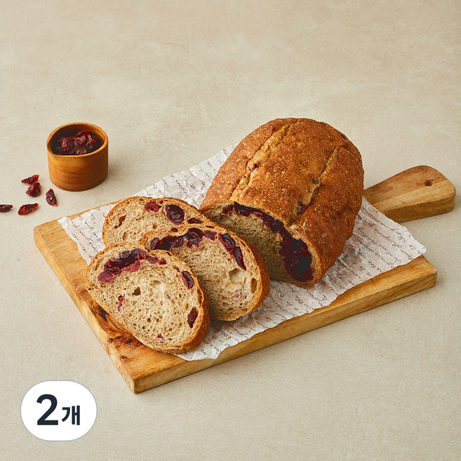브로드카세 발효종 멀티그레인 호밀 크렌베리 깜바뉴, 500g, 2개
