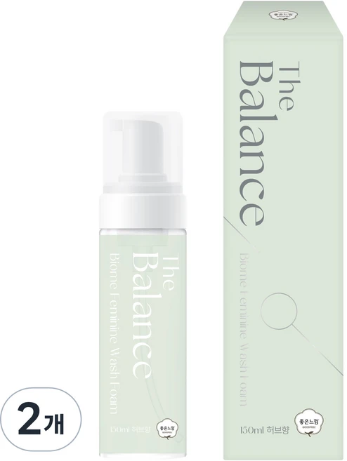 좋은느낌 더밸런스 여성청결제 폼 허브향, 150ml, 2개 - 쿠팡