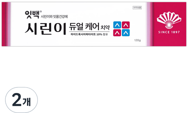 동화약품 잇백 시린이 듀얼케어 치약, 120g, 2개