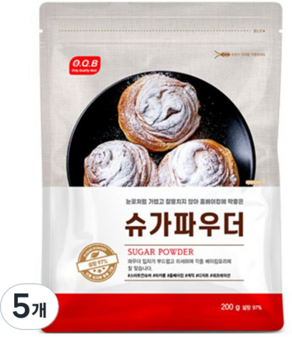 OQB 슈가 파우더, 200g, 5개