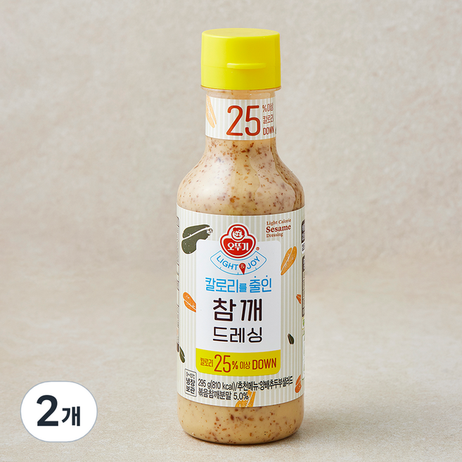 오뚜기 LIGHT & JOY 칼로리를 줄인 참깨 드레싱, 295g, 2개