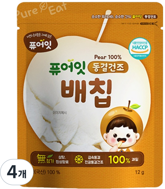 퓨어잇 동결건조 배칩, 12g, 4개