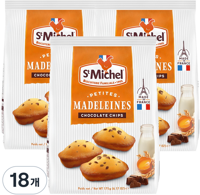 St Michel 巧克力豆瑪德蓮, 175g, 18個