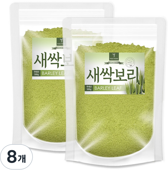 퓨어영 새싹보리 분말, 8개, 500g