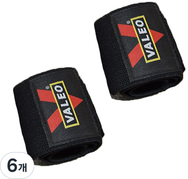 발레오 손목보호대, 6개, ALL 블랙