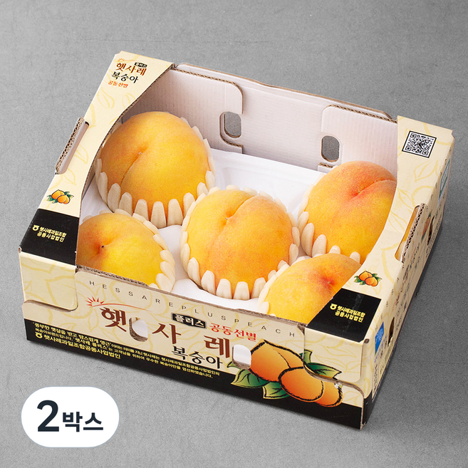햇사레 GAP 당도선별 부드러운 황도복숭아, 1.8kg(4~7과), 2박스
